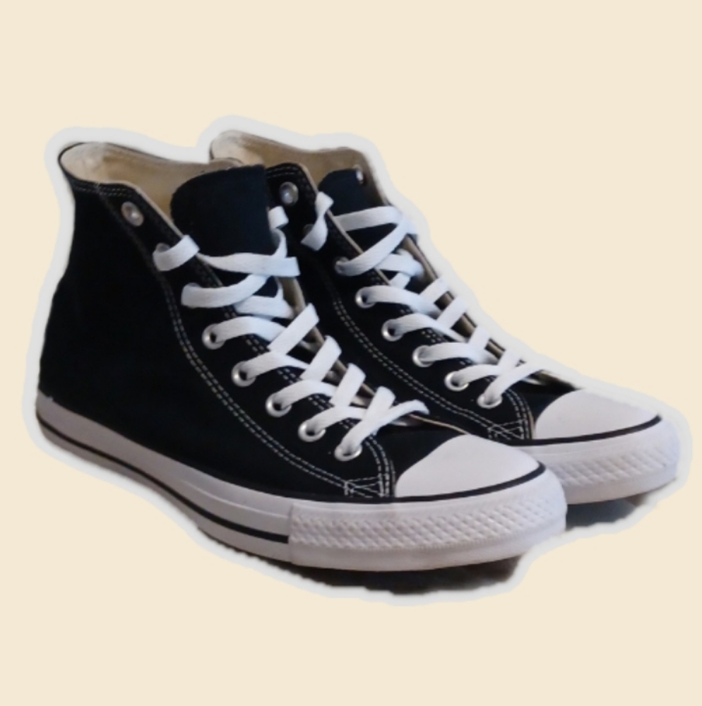 Converse Hightop black and white shoes